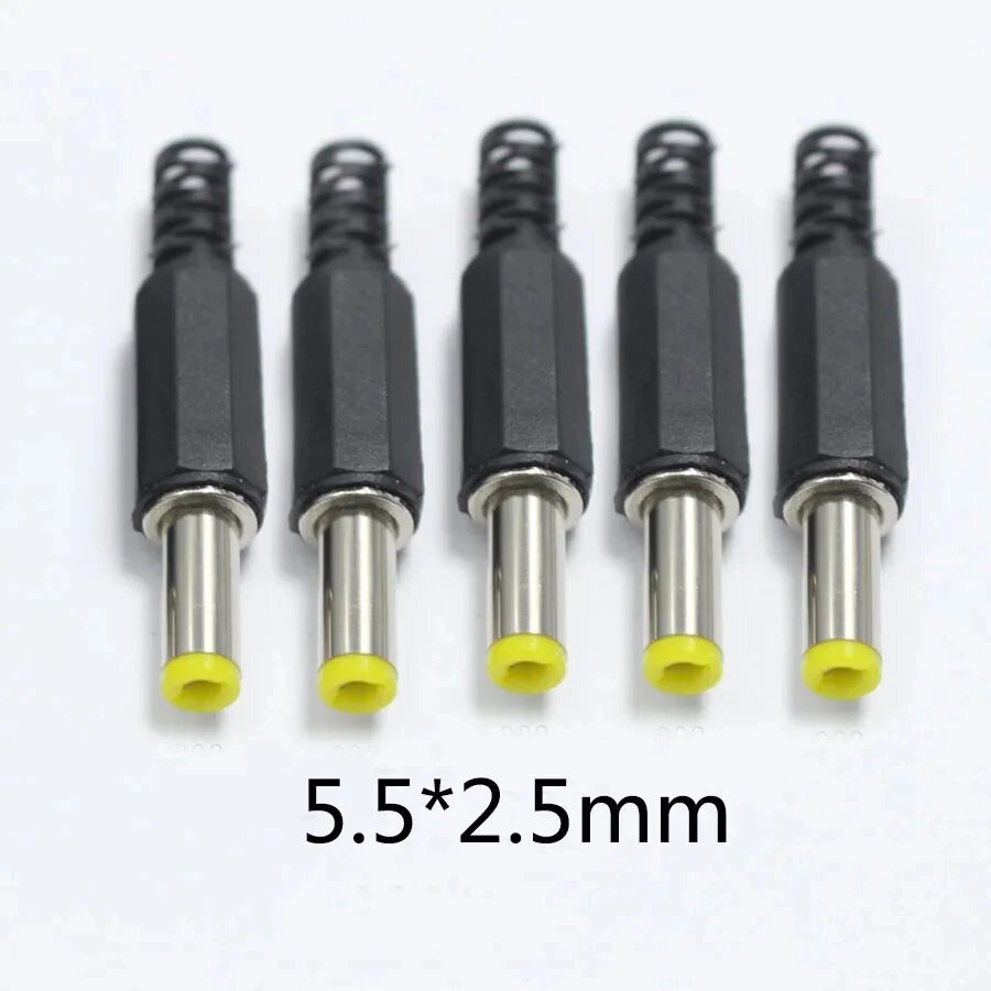 5шт Разъем DC 5.5x2.5 yellow 006