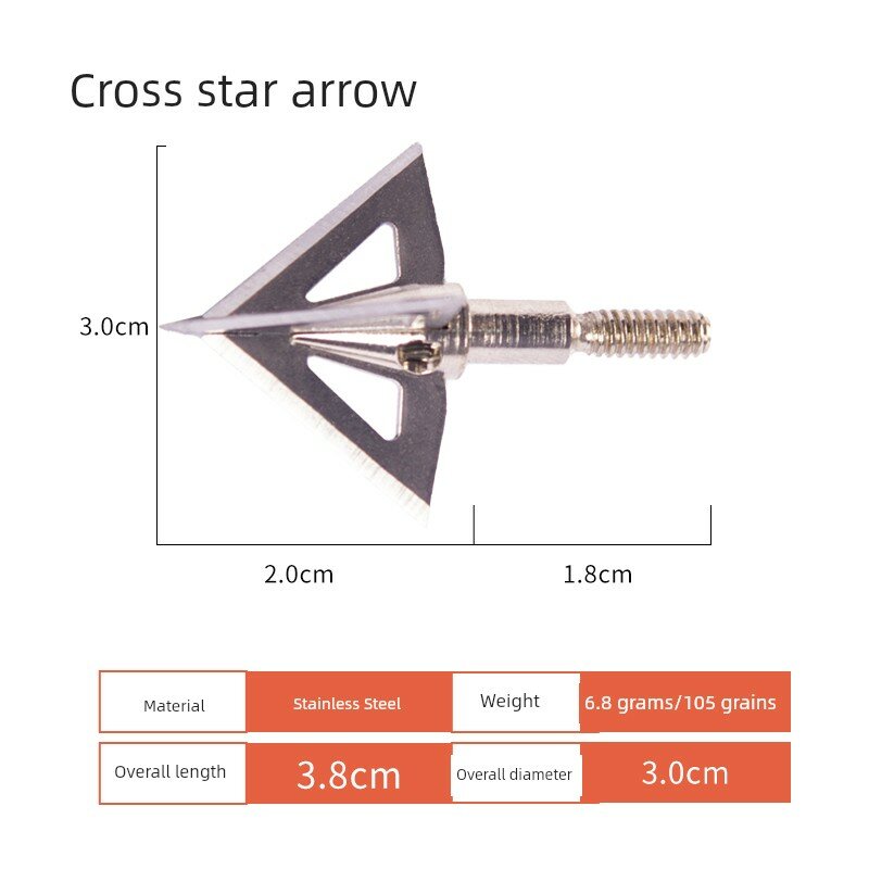 Набор из 3 стрелок-наконечников Cross Star для охоты и стрельбы по мишени