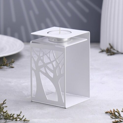SUI Подсвечник большой Деревья 7х7х115 см белый 864₽