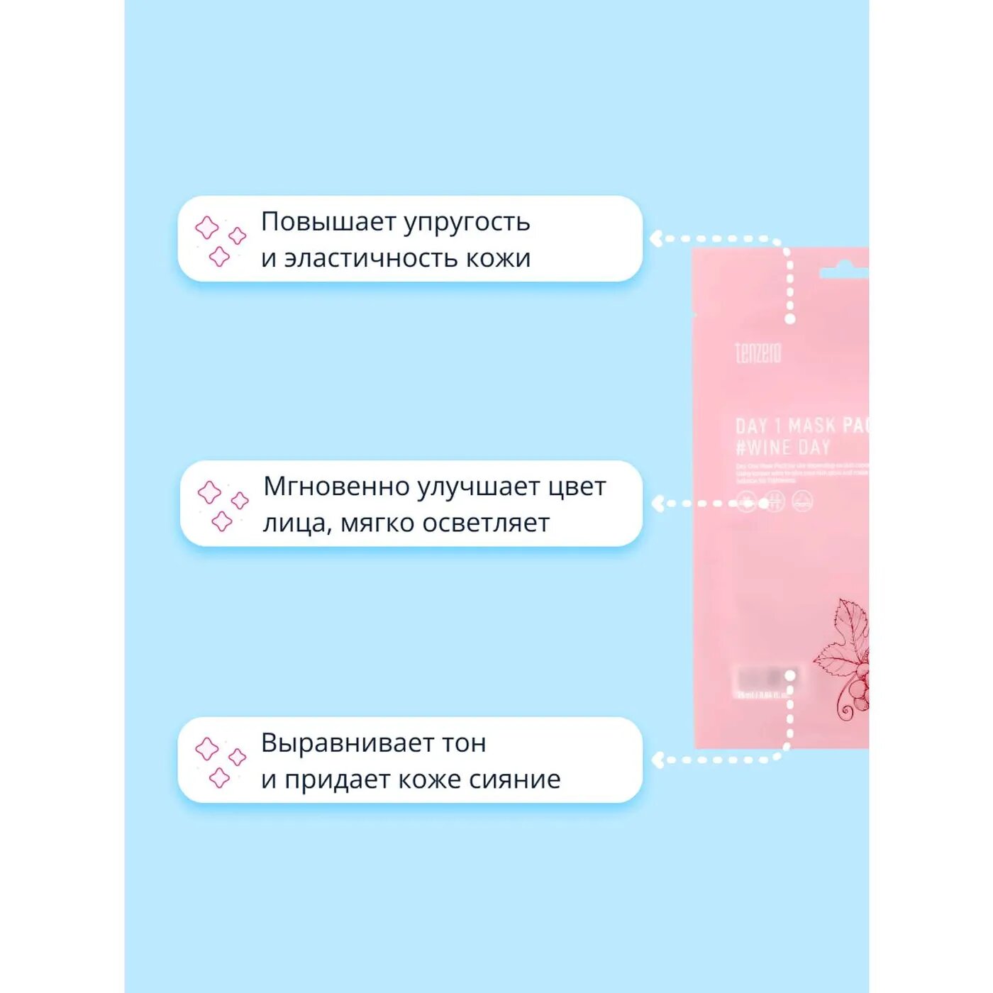Маска тканевая для лица Tenzero Вино, 25 мл - фото №6
