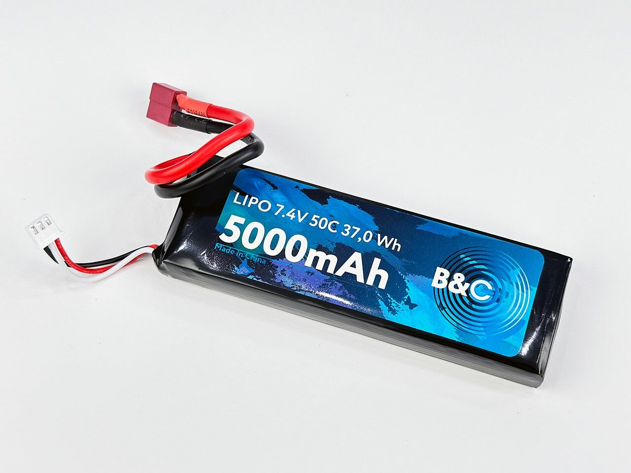 Аккумулятор Li-po B&C 5000 MAH 7.4v (2s), 50C, T-plug, Soft case — фото 1