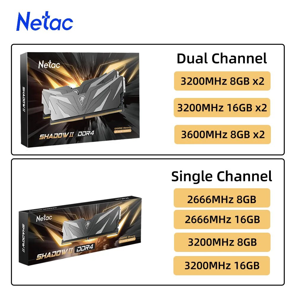 Netac DDR4 память 8/16 ГБ 3200 МГц