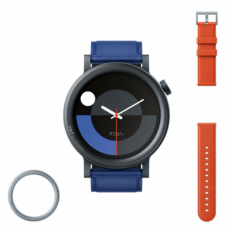 Умные часы Nothing CMF Watch Pro 2, Global, Синий + Темно-серый Сменный безель и Оранжевые Ремешки