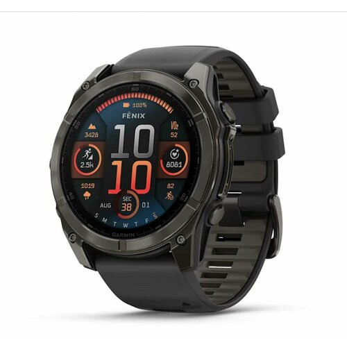 Garmin Fenix 8 - 51 мм AMOLED Sapphire Carbon Gray DLC Titanium with BlackPebble Gray Silicone Band 14949900₽