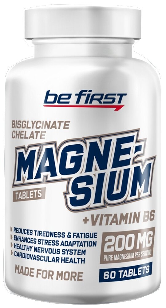 Картинки Magnesium Bisglycinate Chelate + Vitamin B6, 60 таблеток
