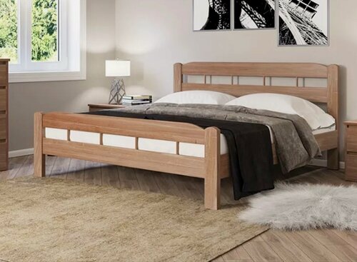 Изображение товара Кровать "Дача" из массива сосны 90x200 см, Венге 1