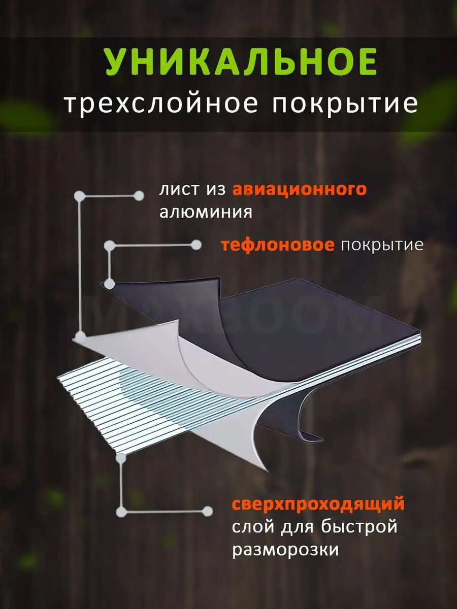 Разделочная доска MaxBoom, для быстрой разморозки, авиационный алюминий — фото 1