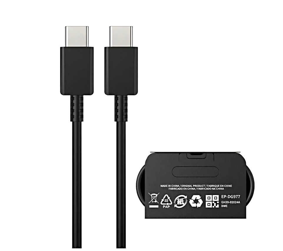 Зарядное устройство, для Samsung, 45Вт, USB Type-C, съемным кабелем, черное — фото 1
