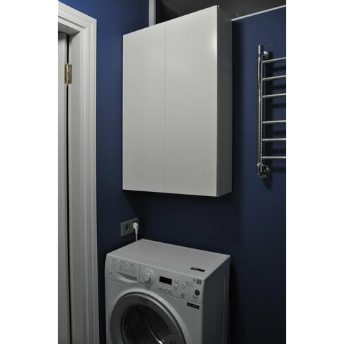 Шкаф для ванной Спектр, белый, ЛДСП, без ручек, 2 двери, 50х80х24 см