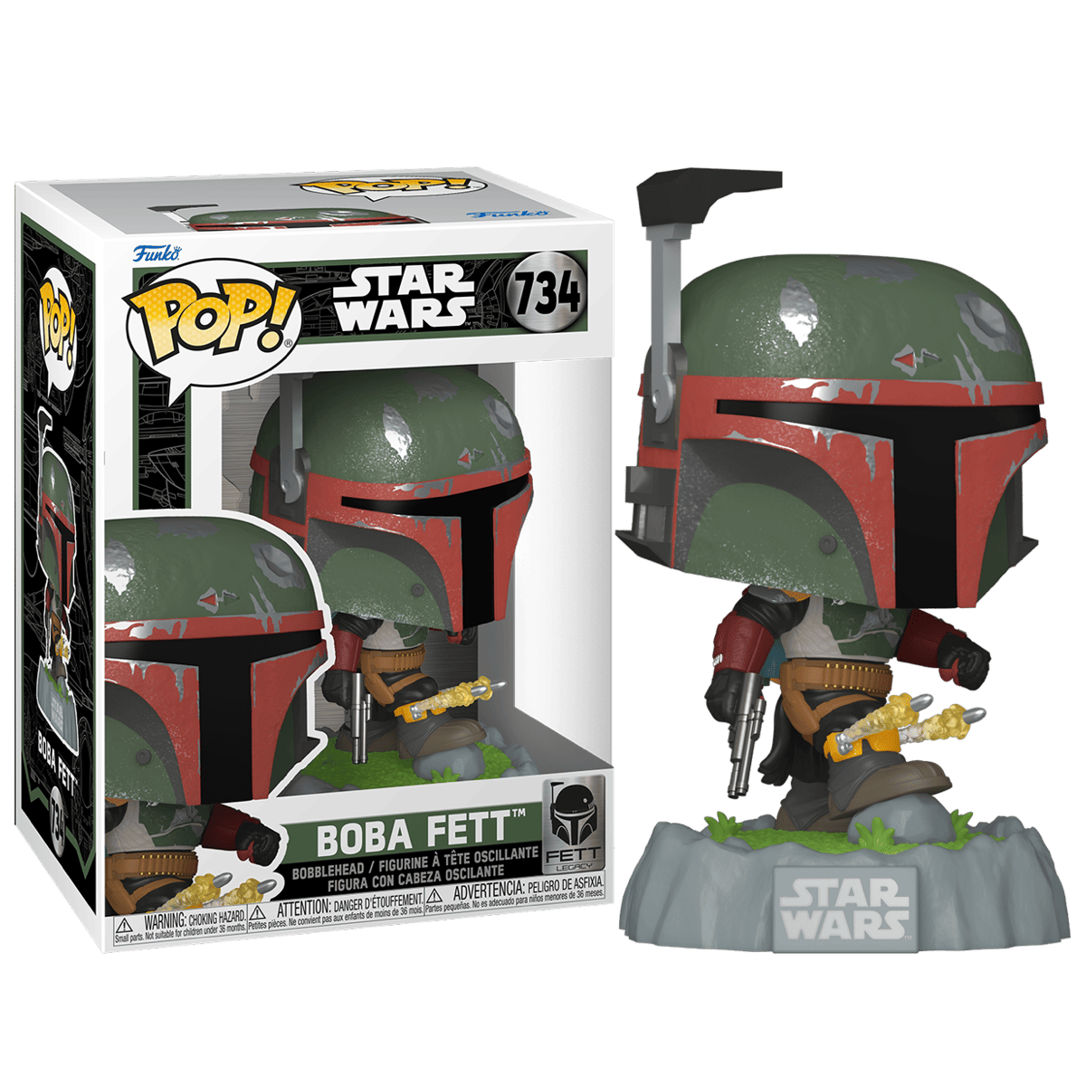 Фигурка Funko POP! Боба Фетт с ракетными наколенниками (Boba Fett) #734