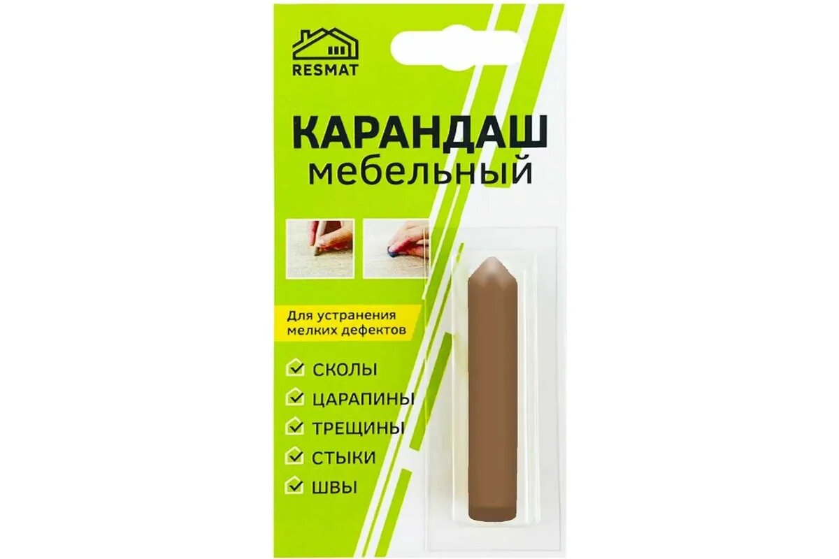 Мебельный карандаш Resmat цвет дуб темный блистер 2616