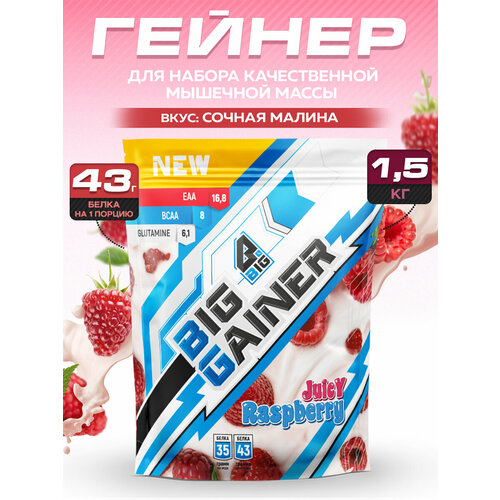 Гейнер BIGSNT BIG GAINER 1.5 кг. для набора мышечной массы и веса, высокобелковый коктейль
