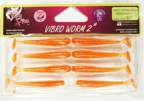 Силиконовая приманка Crazy Fish VIBRO WORM 2" 3-50-18-6