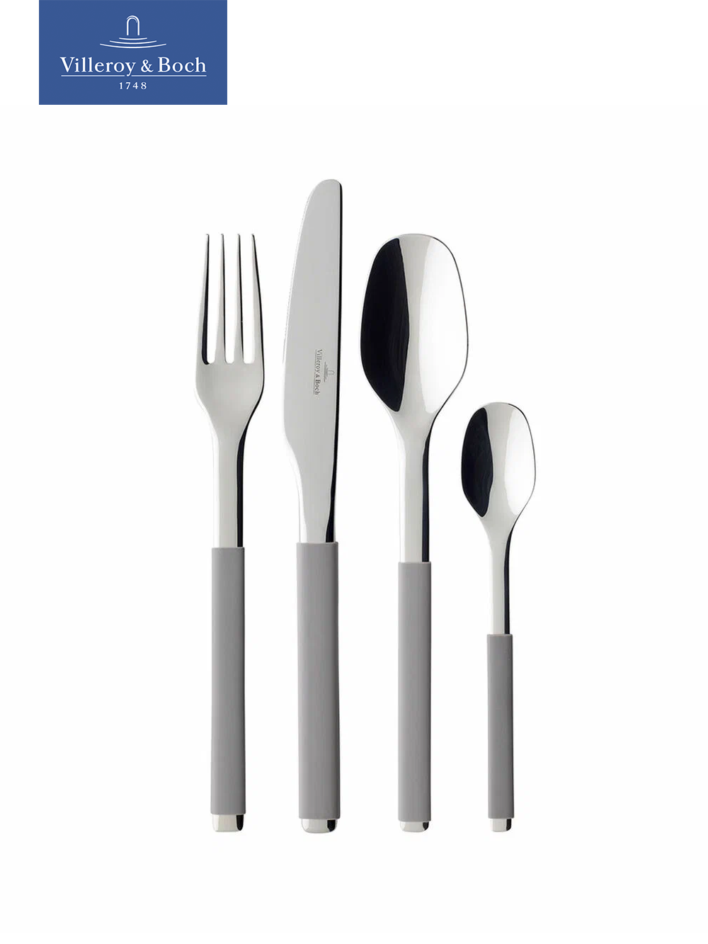 Набор столовых приборов на 6 персон, 24 предмета, S+ Taupe, Villeroy & Boch, Нержавеющая сталь, Силикон