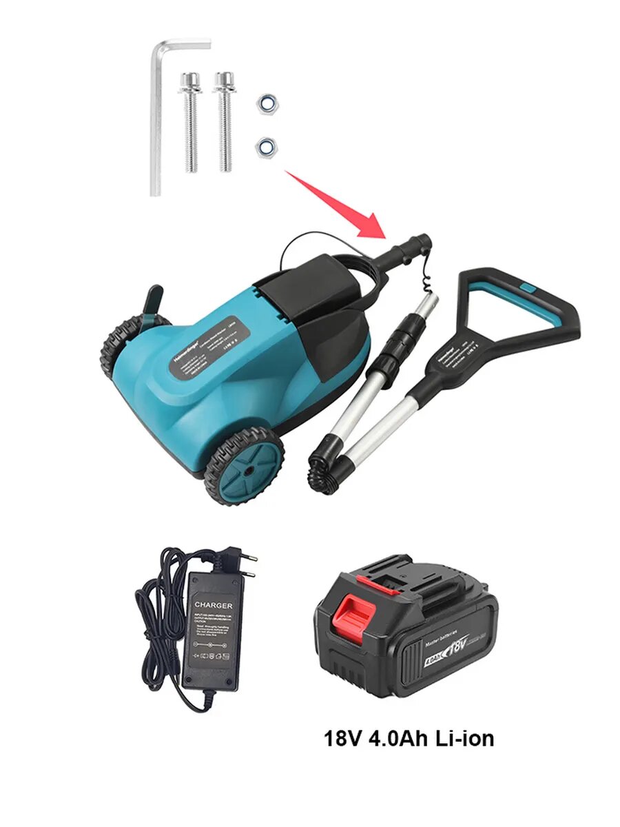 Газонокосилка Heimerdinger LB426  беспроводная 18 В  800Вт  2 6-5 6см  антиподск  колеса