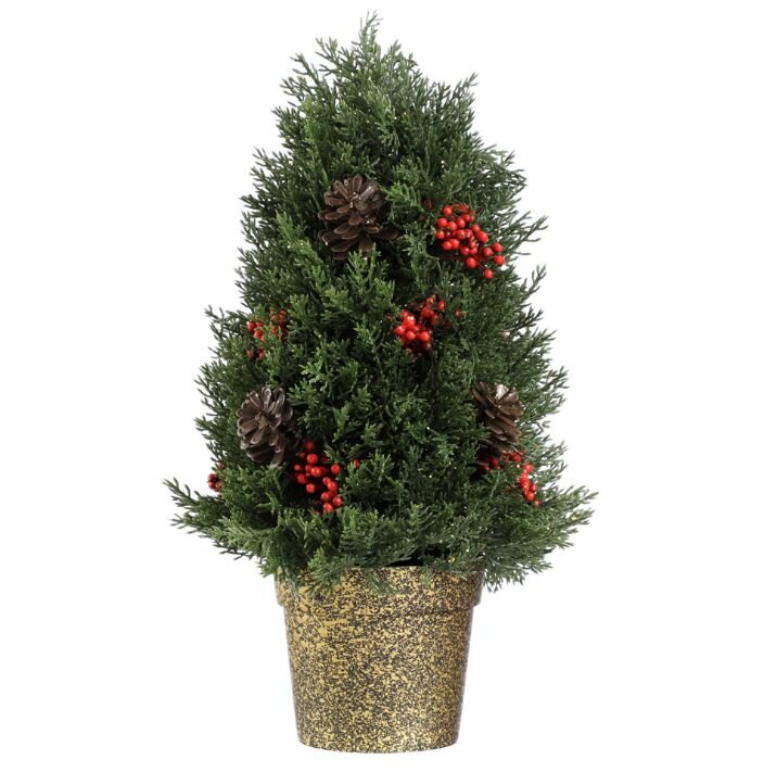 Ель искусственная 32 см литье PE с ягодами Santi