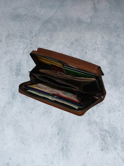 Кошелек , фактура гладкая, светло-коричневый — фото 1