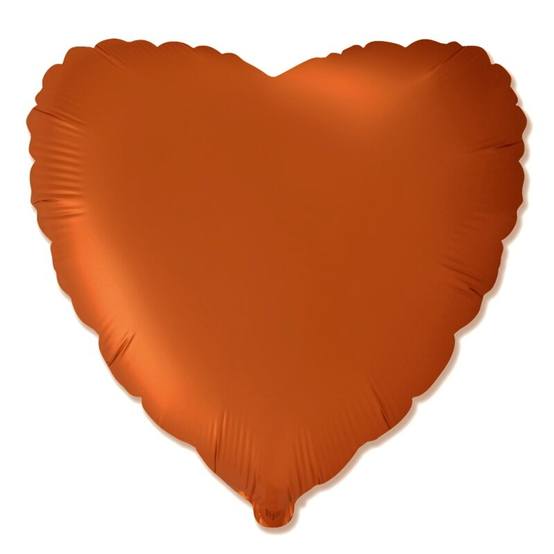 Воздушный шар Flexmetal фольгированный Сердце Оранжевый сатин, Satin Orange, 46 см