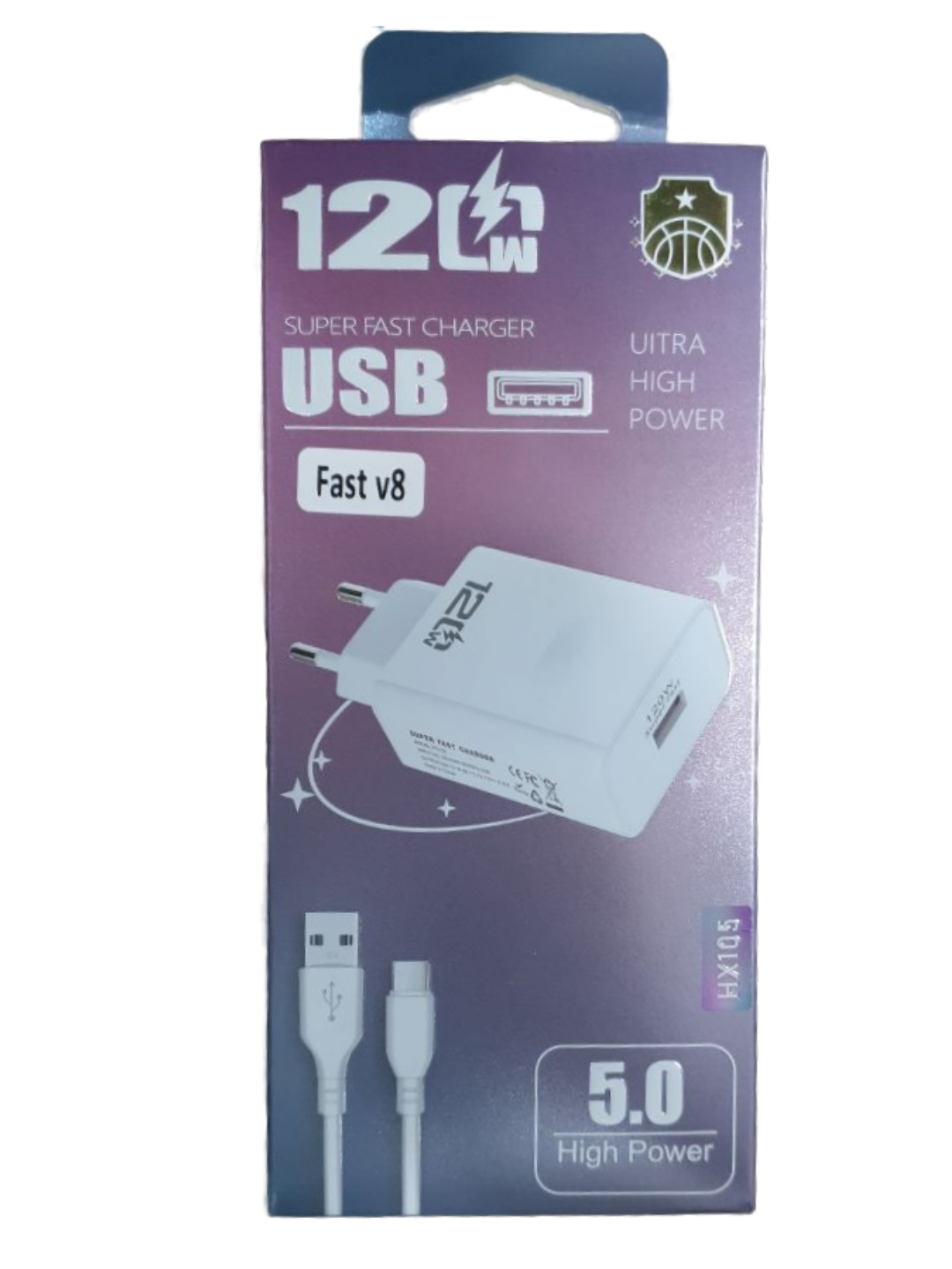 Зарядное устройство 120W с Type-C кабелем в комплекте, сверхбыстрая зарядка, Super Fast Charger HX105