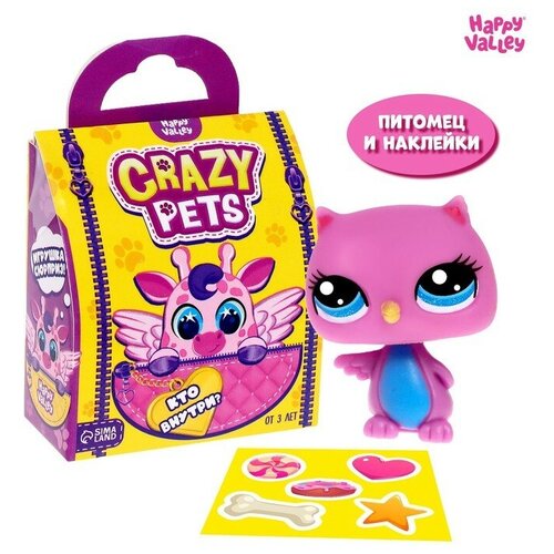 Игрушка-сюрприз Crazy Pets, с наклейками 1 шт