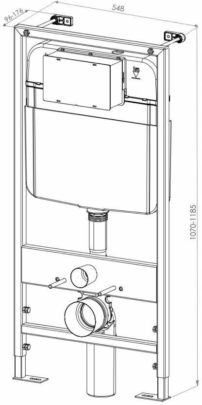 Комплект унитаза с инсталяцией и клавишей смыва D&K Quadro/белый DS1511604 - фотография № 5