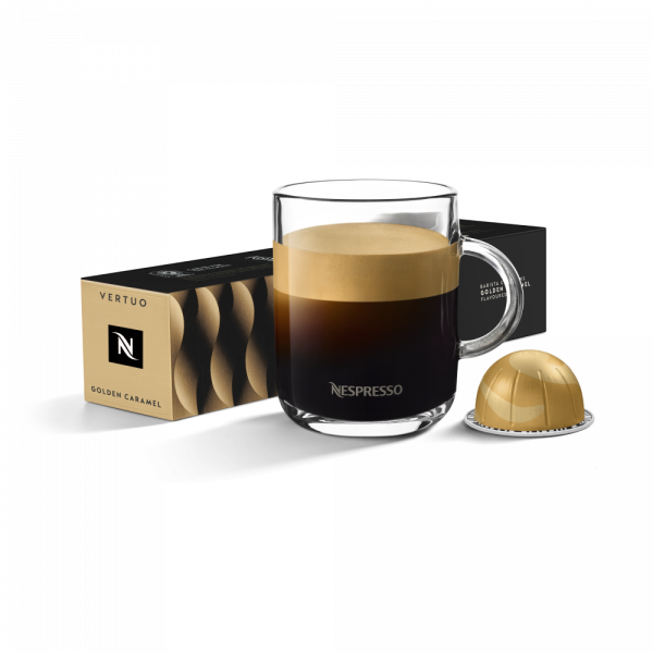 Кофе в капсулах, Nespresso, Vertuo GOLDEN CARAMEL, натуральный, молотый кофе в капсулах, для капсульных кофемашин, оригинал (10 капсул в упаковке) - фотография № 1