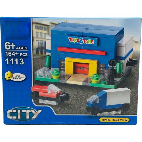 Конструктор город / Конструктор Cities City Mini street 'Мини магазин игрушек', 164 детали / Совместим с другими конструкторами