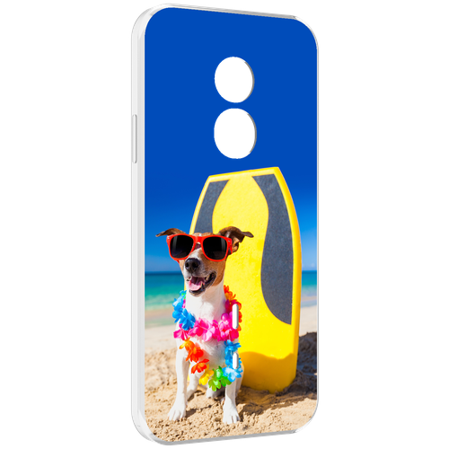 Чехол MyPads Гавайская-собака для Doogee S51 задняя-панель-накладка-бампер чехол mypads собака боксер для doogee s51 задняя панель накладка бампер