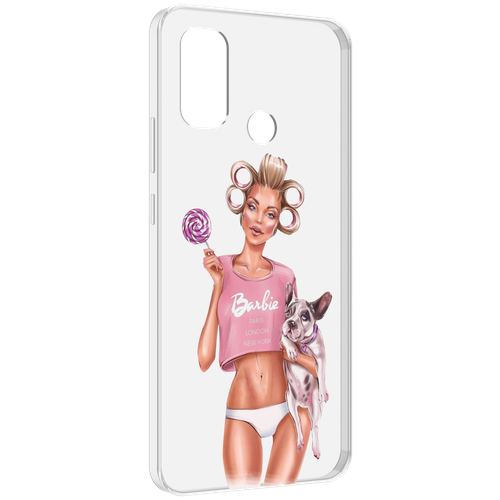 Чехол MyPads Барби-с-собачкой женский для UleFone Note 10P / Note 10 задняя-панель-накладка-бампер