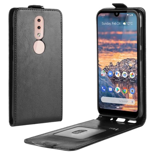 фото Чехол-флип mypads для lg q7 / q7+ plus (q610nm / na) вертикальный откидной черный