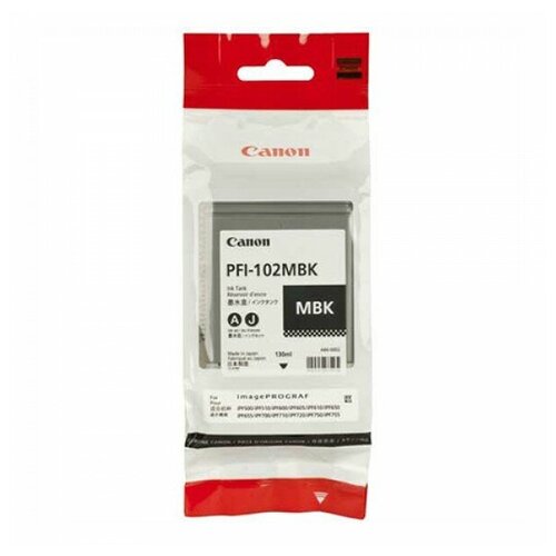 картридж canon pfi 707 bk black Картридж PFI-102MBK Canon iPF500/ iPF600/iPF610/iPF700, 130мл (Оригинальный) Matte Black 0894B001