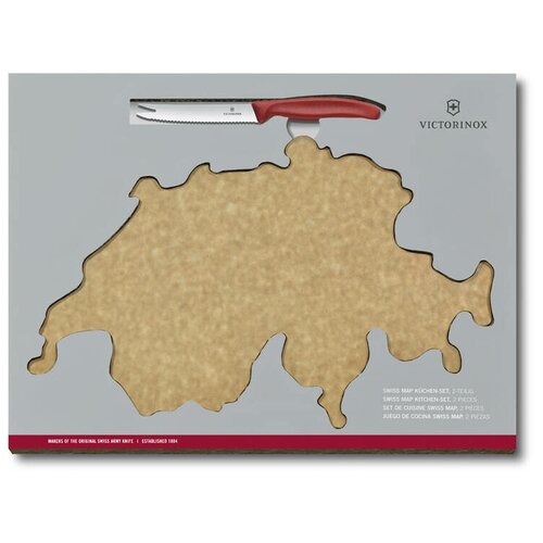 Набор Victorinox Swiss Map: нож для овощей и сыра 11 см + разделочная доска Epicurean