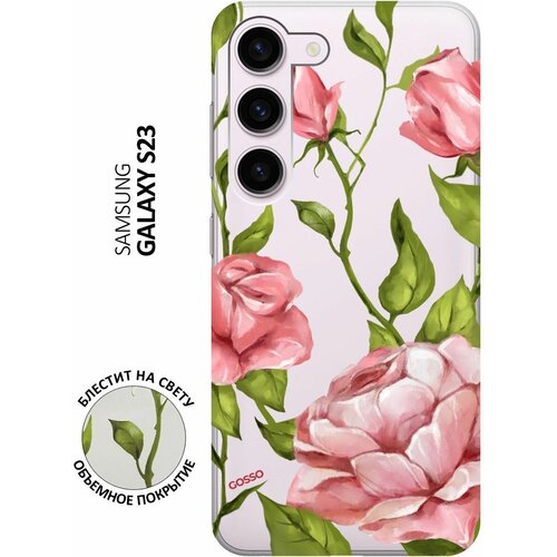 Силиконовый чехол на Samsung Galaxy S23, Самсунг С23 с 3D принтом Amazing Roses прозрачный чехол книжка на samsung galaxy s23 самсунг с23 плюс с 3d принтом amazing roses бордовый