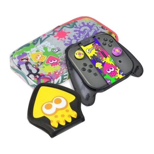 HORI Набор аксессуаров Splatoon 2 Deluxe splat pack для консоли Nintendo Switch (NSW-049U), серый/черный, 1 шт. контроллер nintendo switch pro splatoon 3 nintendo switch