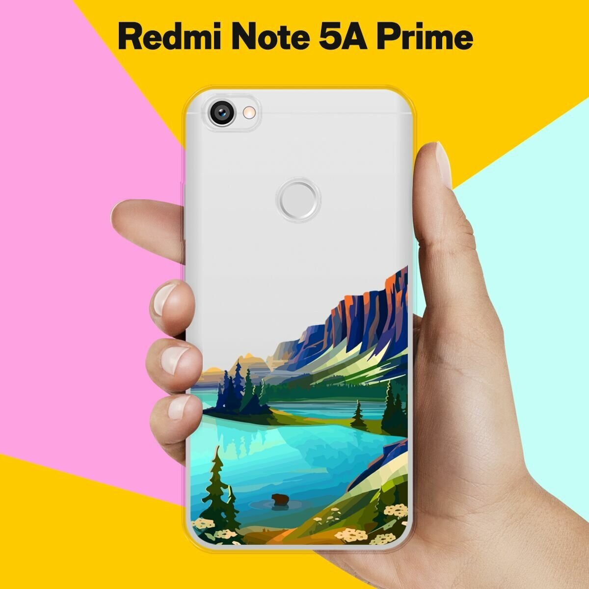 Силиконовый чехол на Xiaomi Redmi Note 5A Prime Озеро и горы / для Сяоми Редми Ноут 5А Прайм