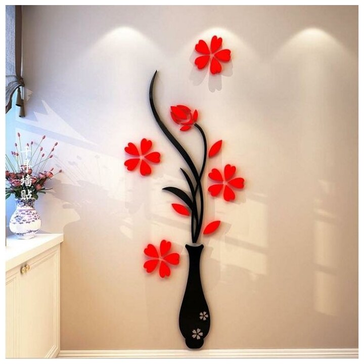 Наклейки интерьерные "Цветы", декор на стену, панно 150 х 58 см