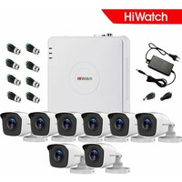 Готовый уличный комплект видеонаблюдения Hiwatch на 8 камер 2MP/1080P