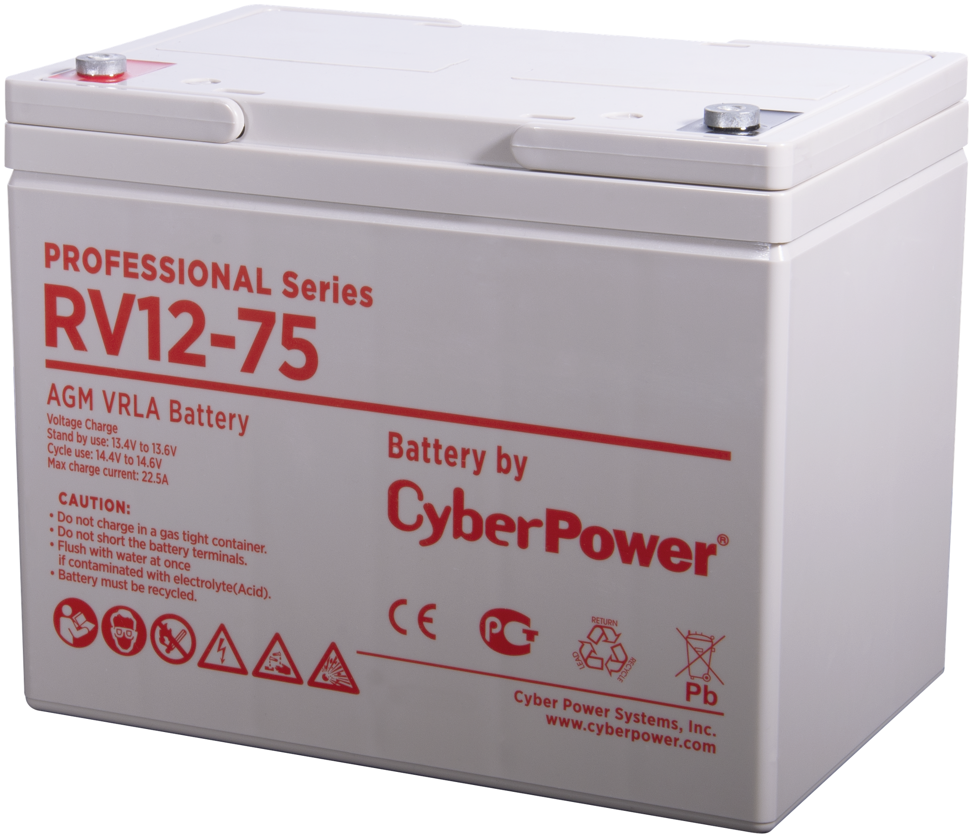 Battery CyberPower Professional series RV 12-75 / 12V 75 Ah .