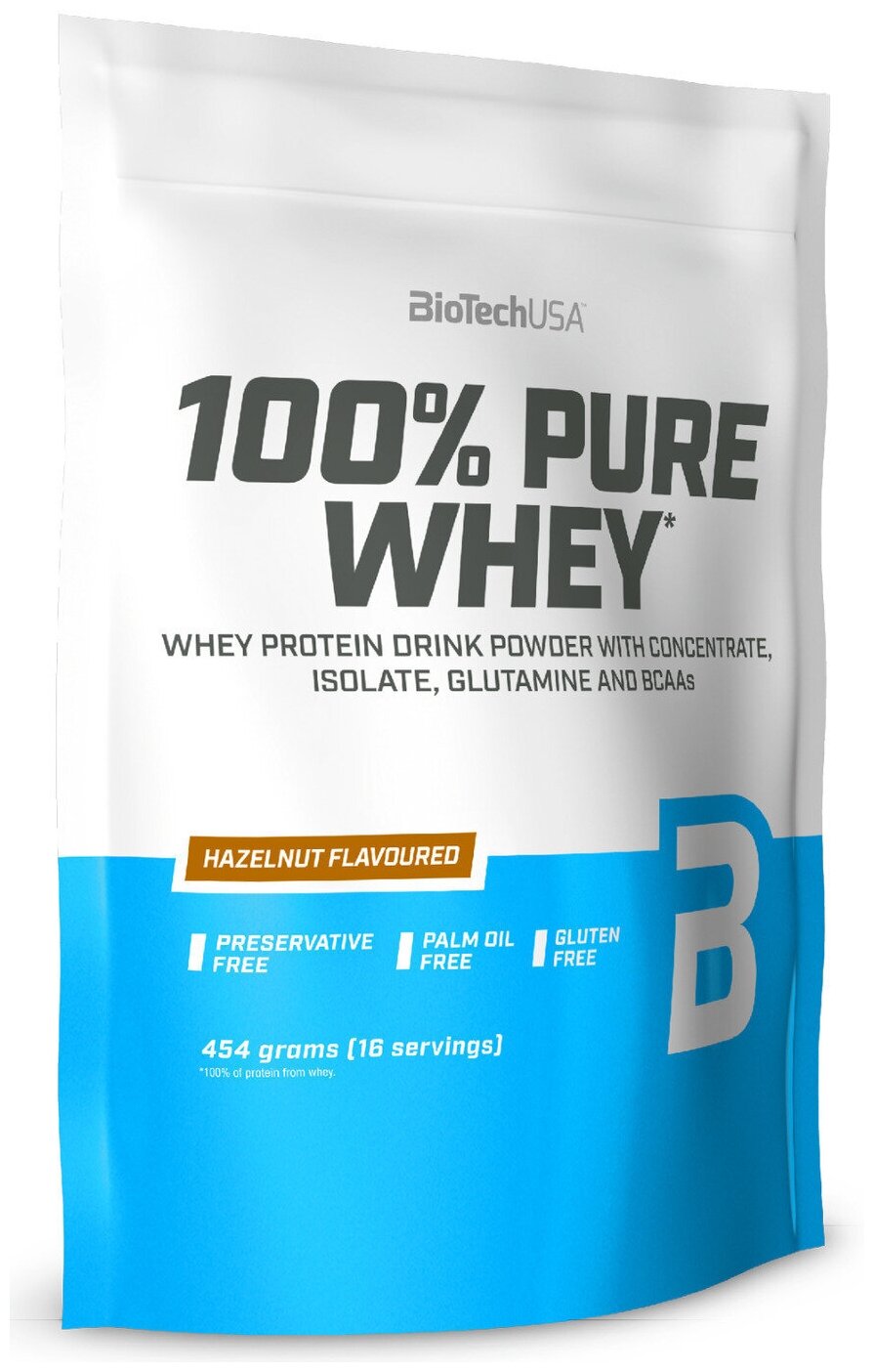 BioTechUSA 100% Pure Whey 454 гр., фундук