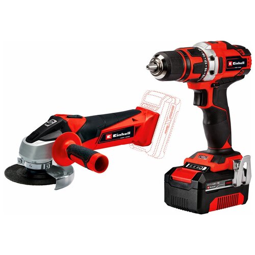 Набор аккумуляторного инструмента Einhell te-tk 18/2 li kit cd+ag 4257240 дрель einhell pxc te cd 18 2 li kit 4513830