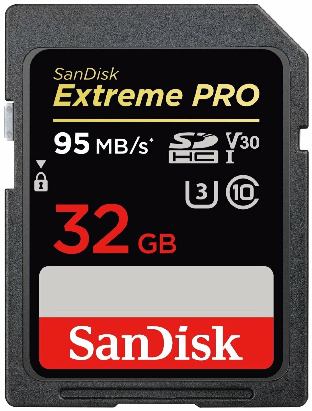 Карта памяти SanDisk Extreme PRO SDHC 32 ГБ Class 10, V30, UHS Class 3, R/W 95/90 МБ/с