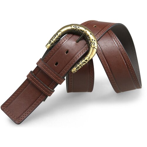 фото Ремень olio rosti, натуральная кожа, подарочная упаковка, для женщин, длина 120 см., коричневый