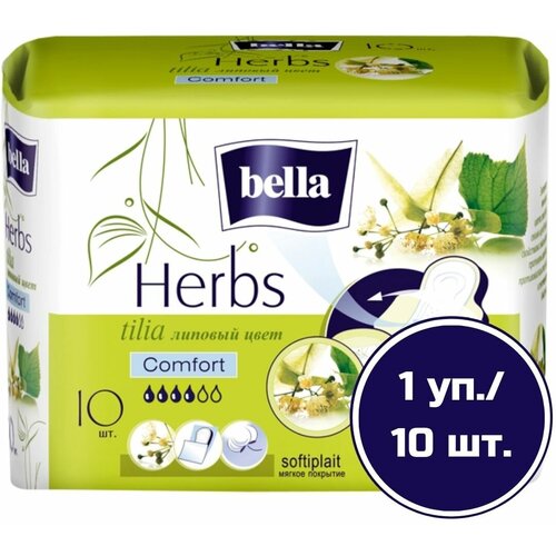 Bella прокладки Herbs tilia comfort softiplait, 4 капли, 10 шт. прокладки bella herbs tilia comfort 10 шт