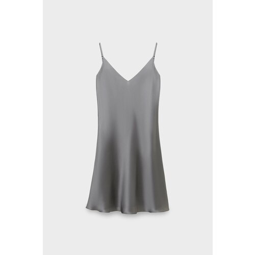 фото Платье-комбинация alpe cashmere, в бельевом стиле, полуприлегающее, мини, размер 40, серый