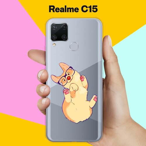 Силиконовый чехол на realme C15 Корги в очках / для Реалми Ц15 силиконовый чехол на realme xt корги в очках для реалми иксти