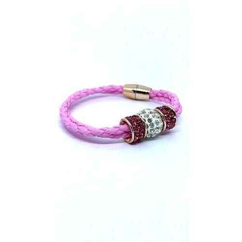браслет шамбала Браслет-цепочка, искусственный камень, розовый