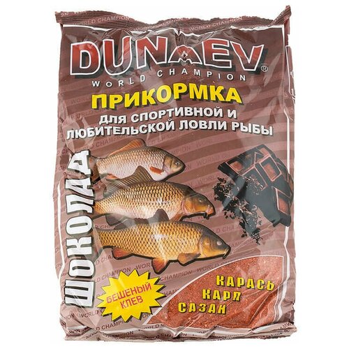 прикормка dunaev карась чеснок зеленая Дунаев Прикормка DUNAEV классика 0.9кг Шоколад