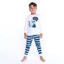 Пижама для мальчика (лонгслив/штанишки), цвет белый/синий/енот, рост 98см, "Ohana kids"