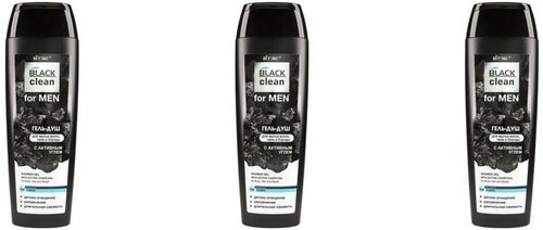 Витэкс Гель для душа Black Clean for Men, для волос, тела и бороды, 400мл