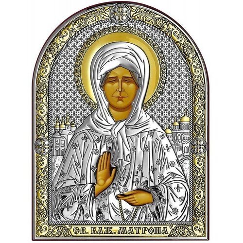 Икона Святая Матрона Московская 6402 (О/OT), 6.2х8.4 см